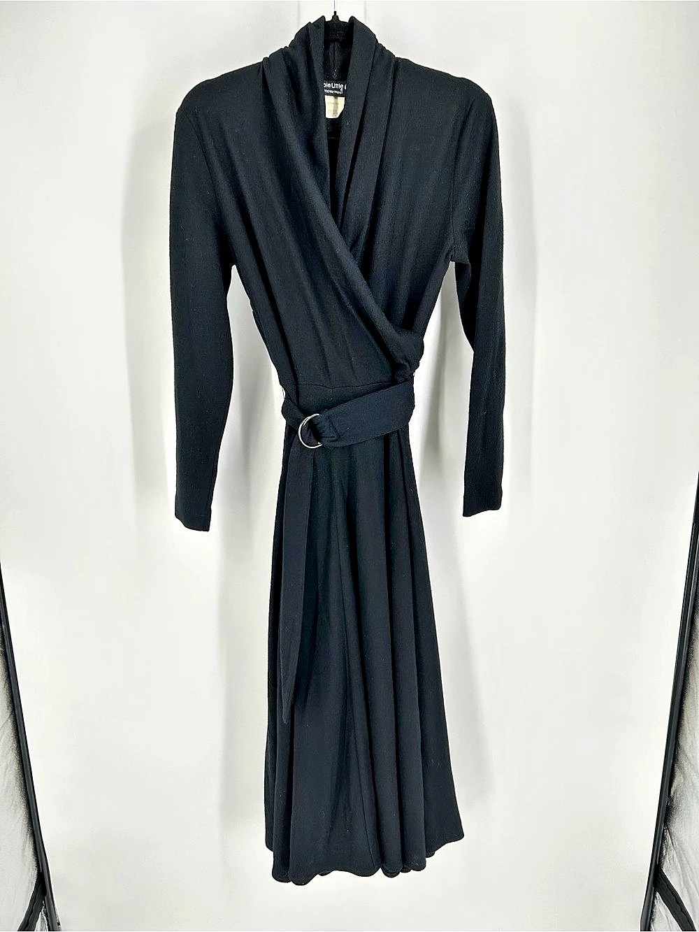 Vtg Carole Little for Saint Tropez West 100% Pure Wool Wrap Dress 8